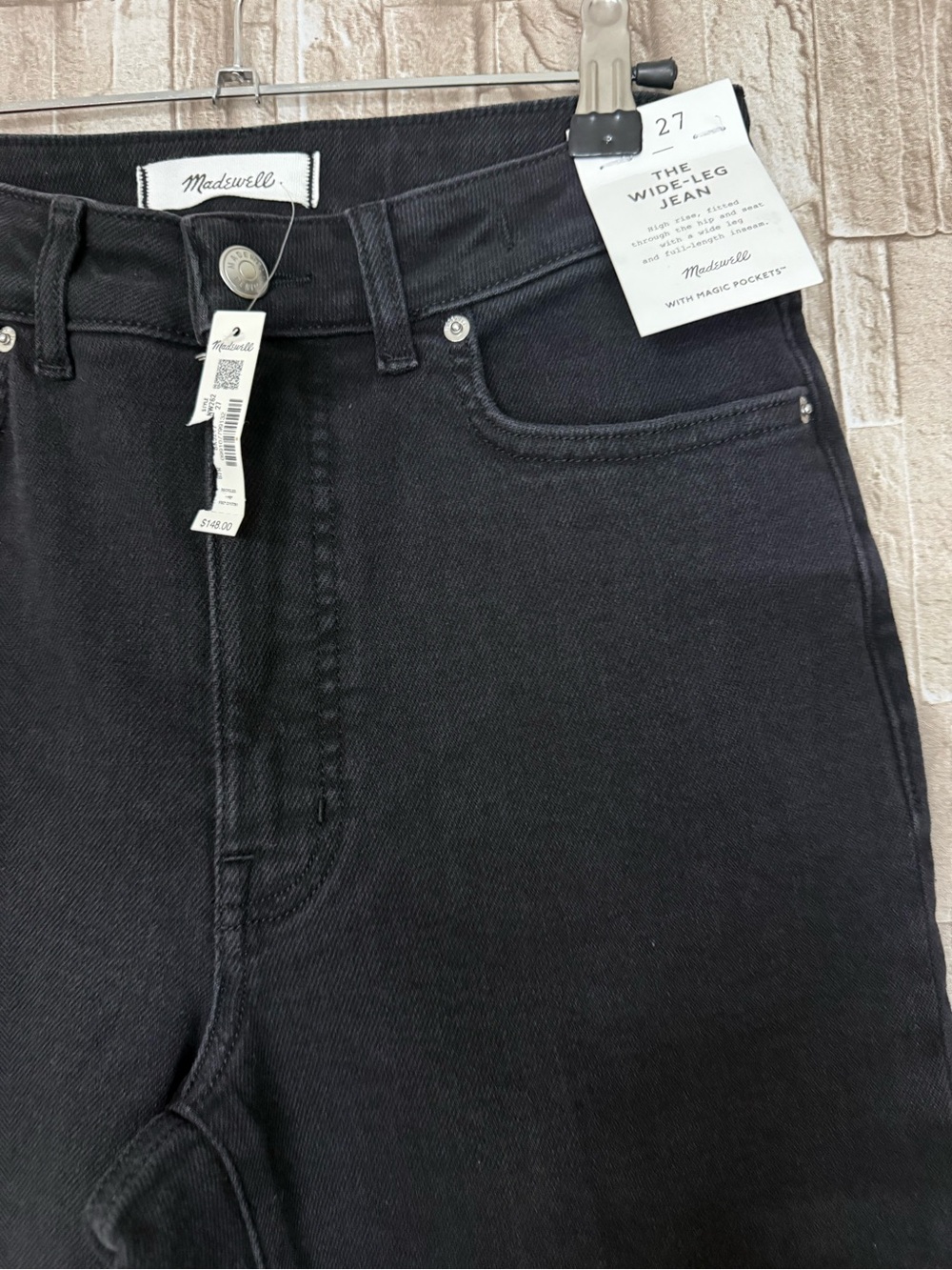 Madewell The Wide-Leg Jean in Super Stretch Denim Sz 27 - Picture 7 of 7